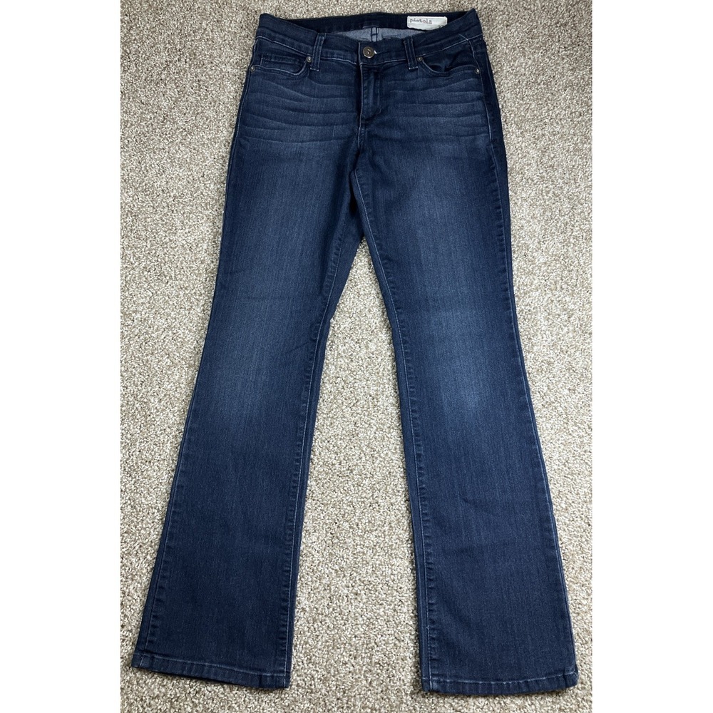 Pistola Women's Jeans Stretch Boot Cut Dark-Wash Moody Blue Size 27 Made In USA